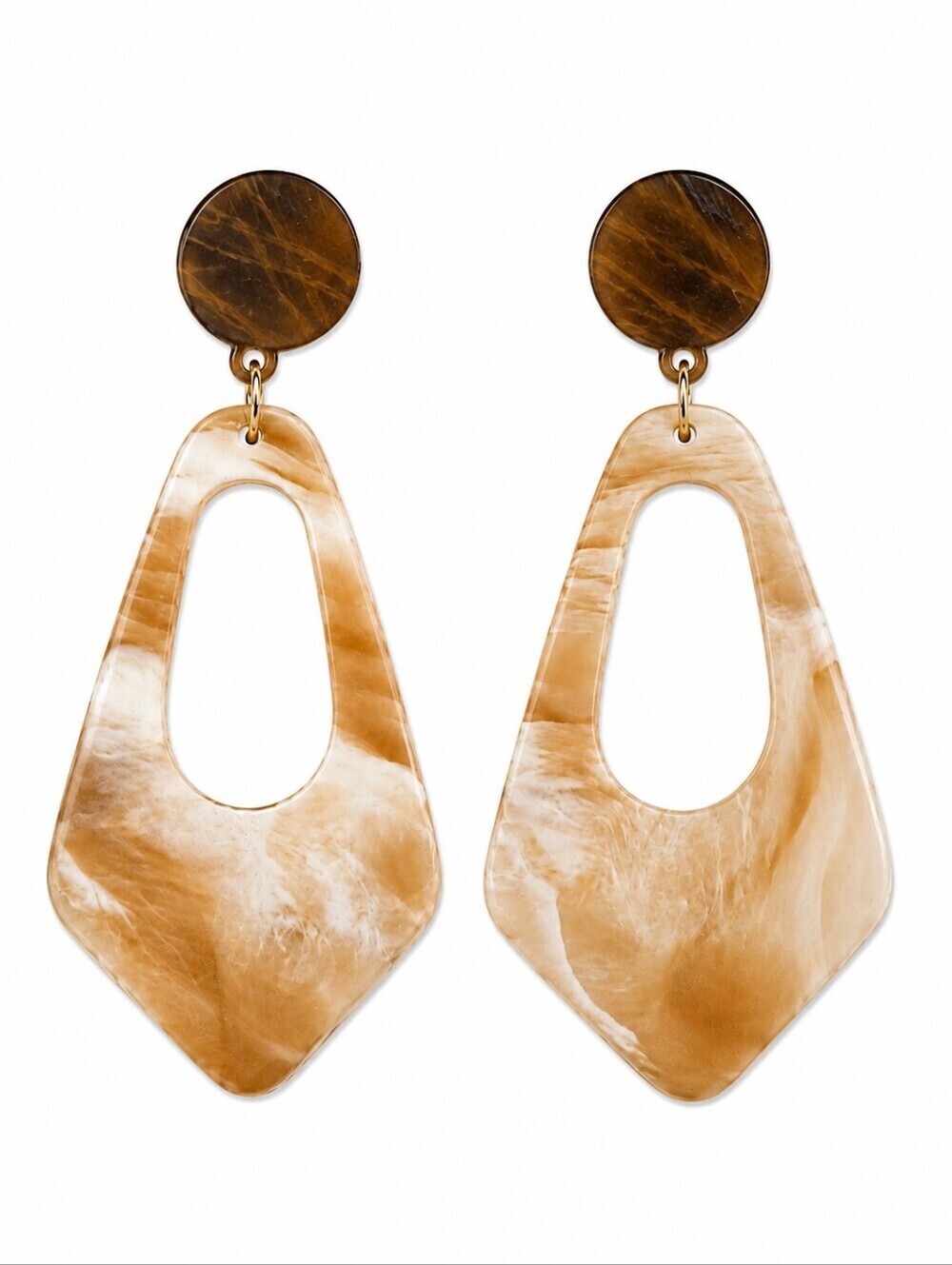 Vintage 1980s Marbled Acrylic Statement Dangle Earrings